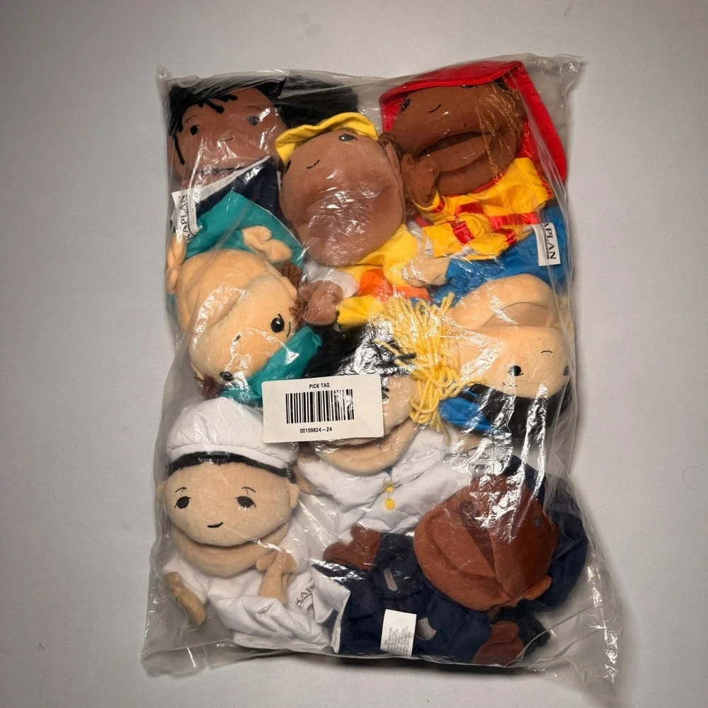 Kaplan‎ Occupation Puppet Set Kids Multicolor Plush Educational Career Learning